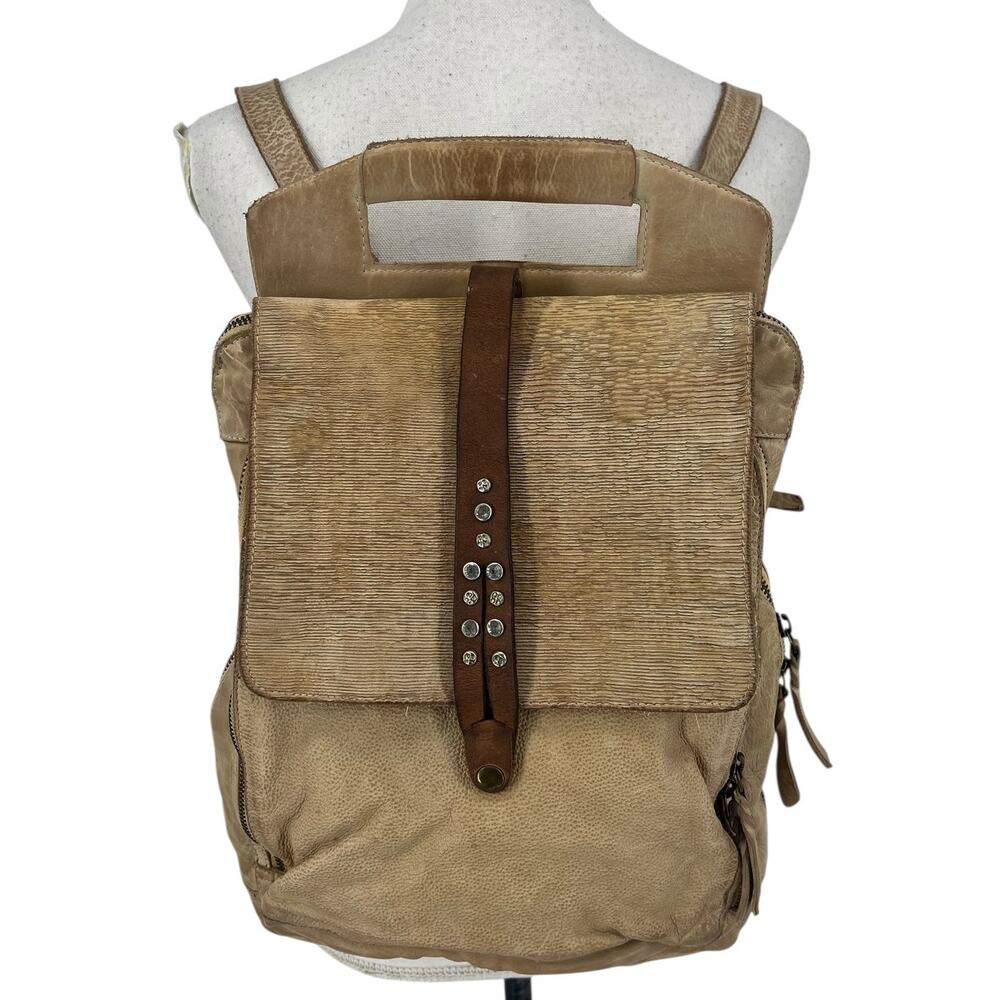 Studio Caleidoscope Gatti Leather Stud Embellished Backpack in Beige - Picture 5 of 16